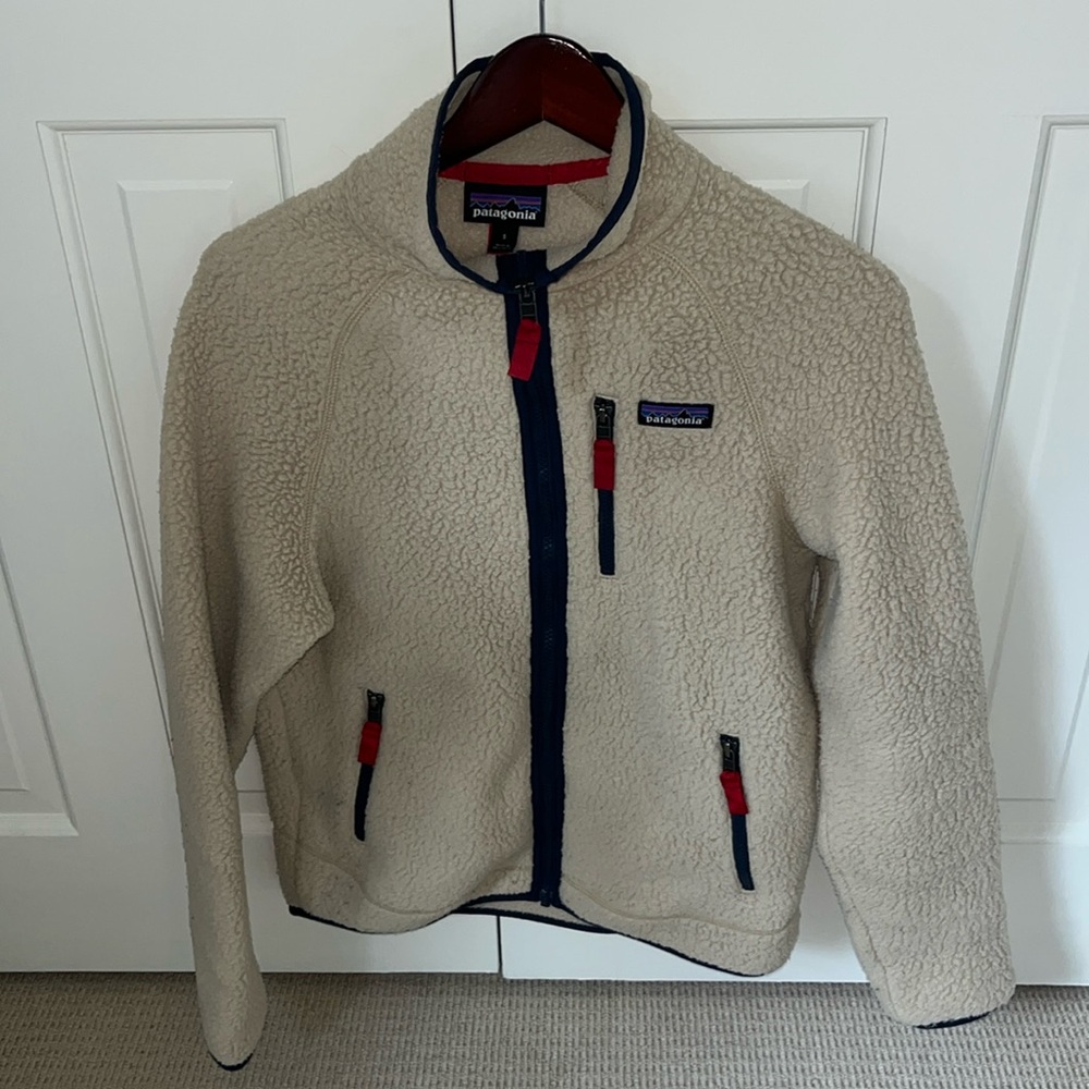 Patagonia Retro Pile Jacket Mens Small Blue Full Zip Sherpa Long Sleeve